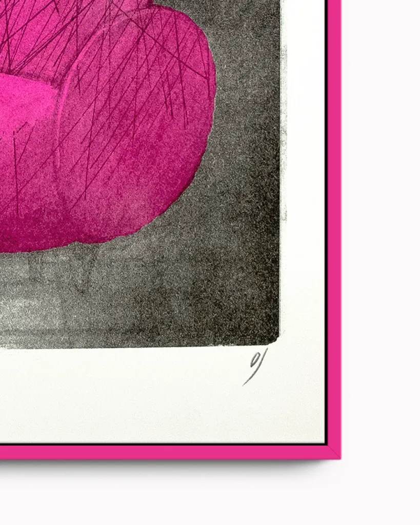 Supiot-Chat noir au fauteuil rose